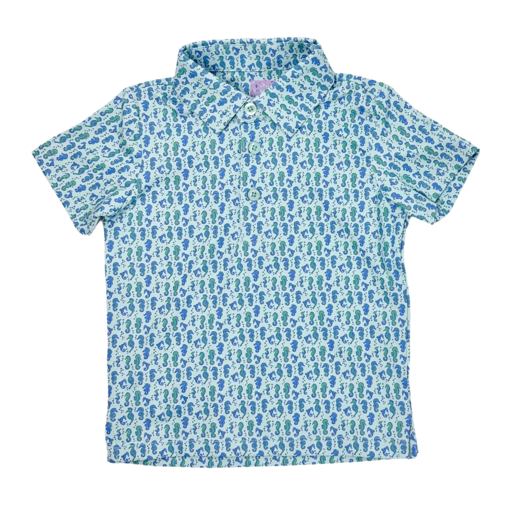 Blue Seahorse Boys' Polo (FINAL SALE)