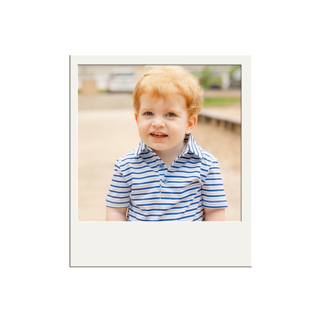 Alternating Blue Stripes Boys' Polo