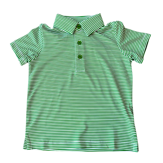 Green Stripe Boys' Polo