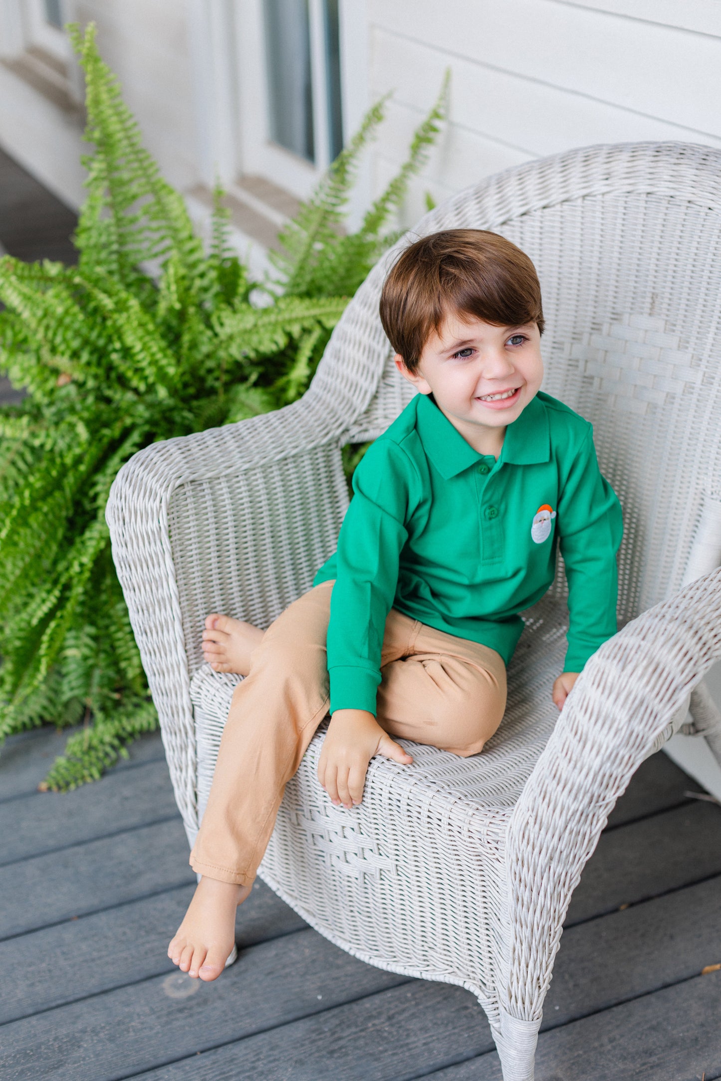 Santa Long Sleeve Boys' Polo I EMILY FAUVER X POPS