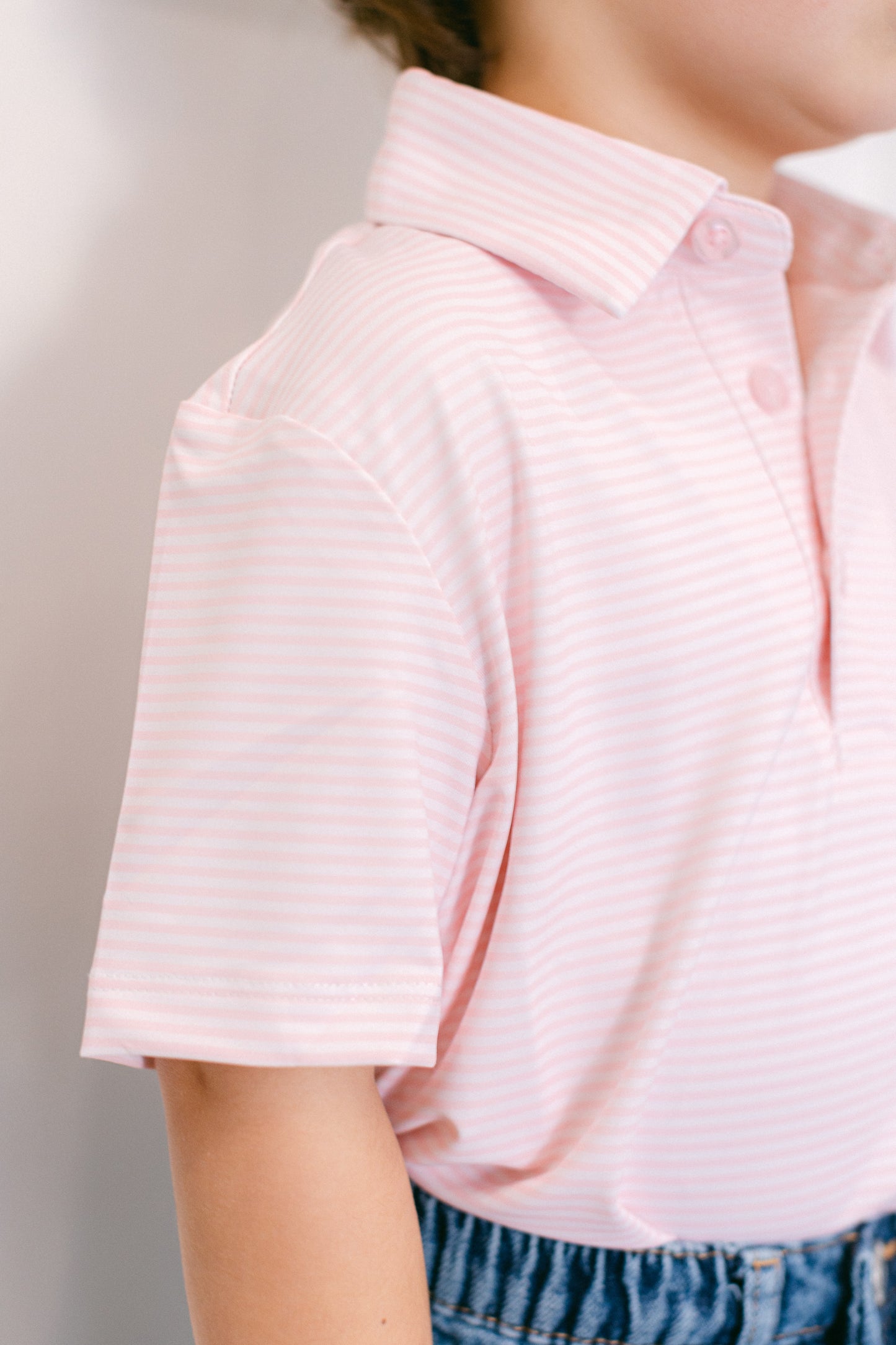 Pink Stripe Boys' Polo