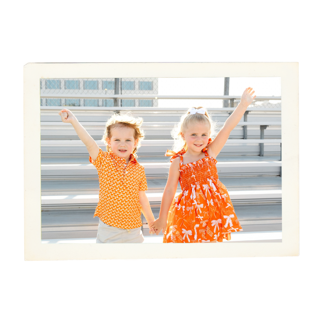 Orange and White Boots Boys' Polo