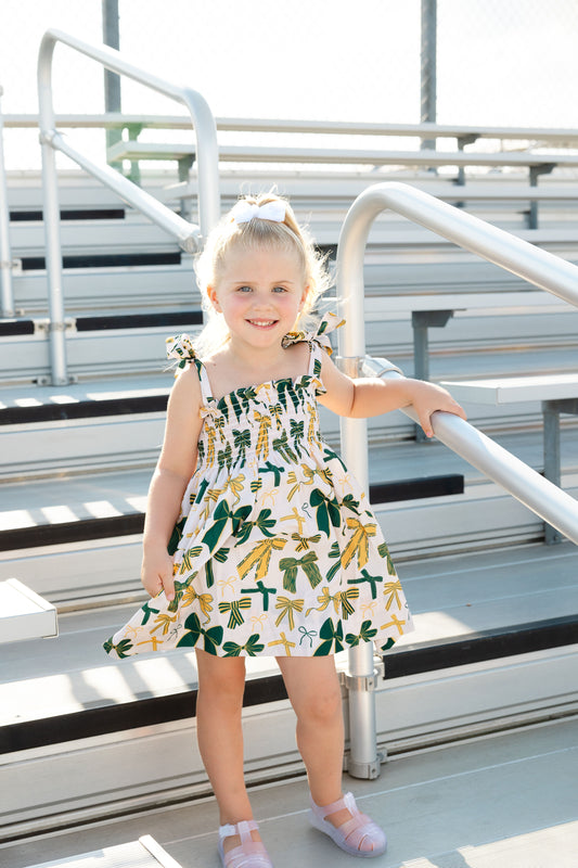 Green and Yellow Bows Dress