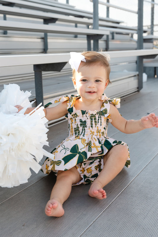 Green and Yellow Bows Diaper Cover Set