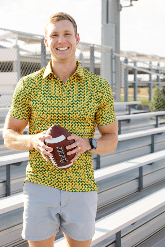 Green and Yellow Boots Men's Polo