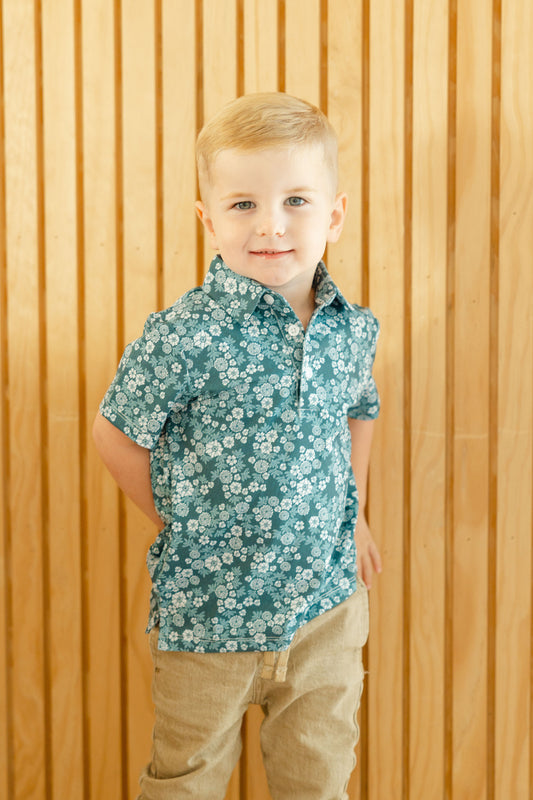 Winter Floral Boys' Polo