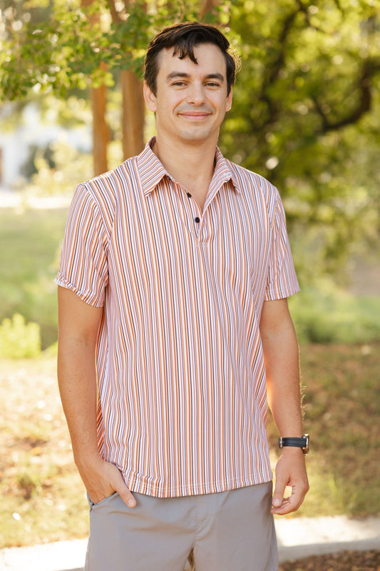 Jake Stripes Men's Polo (FINAL SALE)