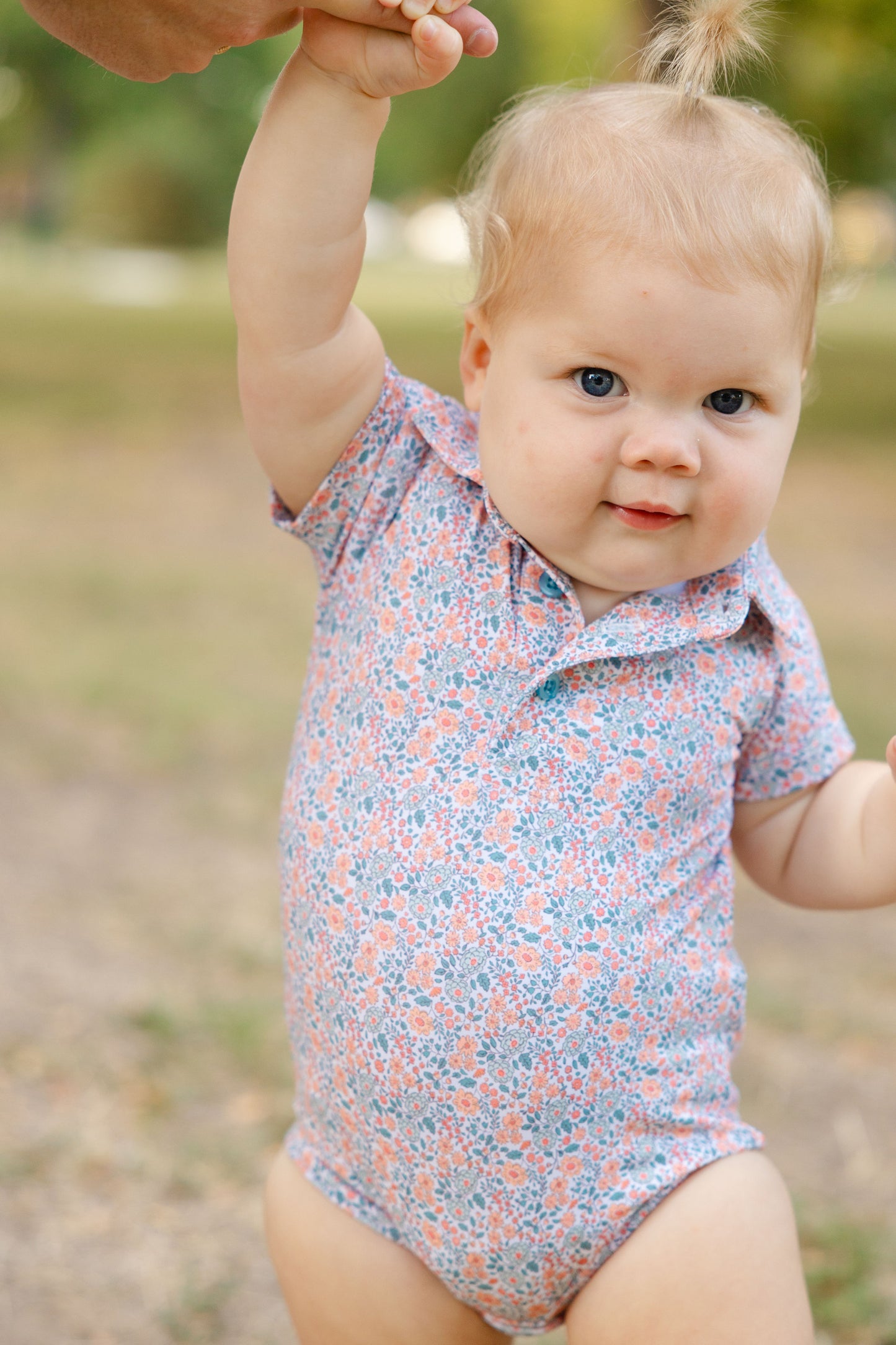 Logan Floral Polo Onesie (FINAL SALE)