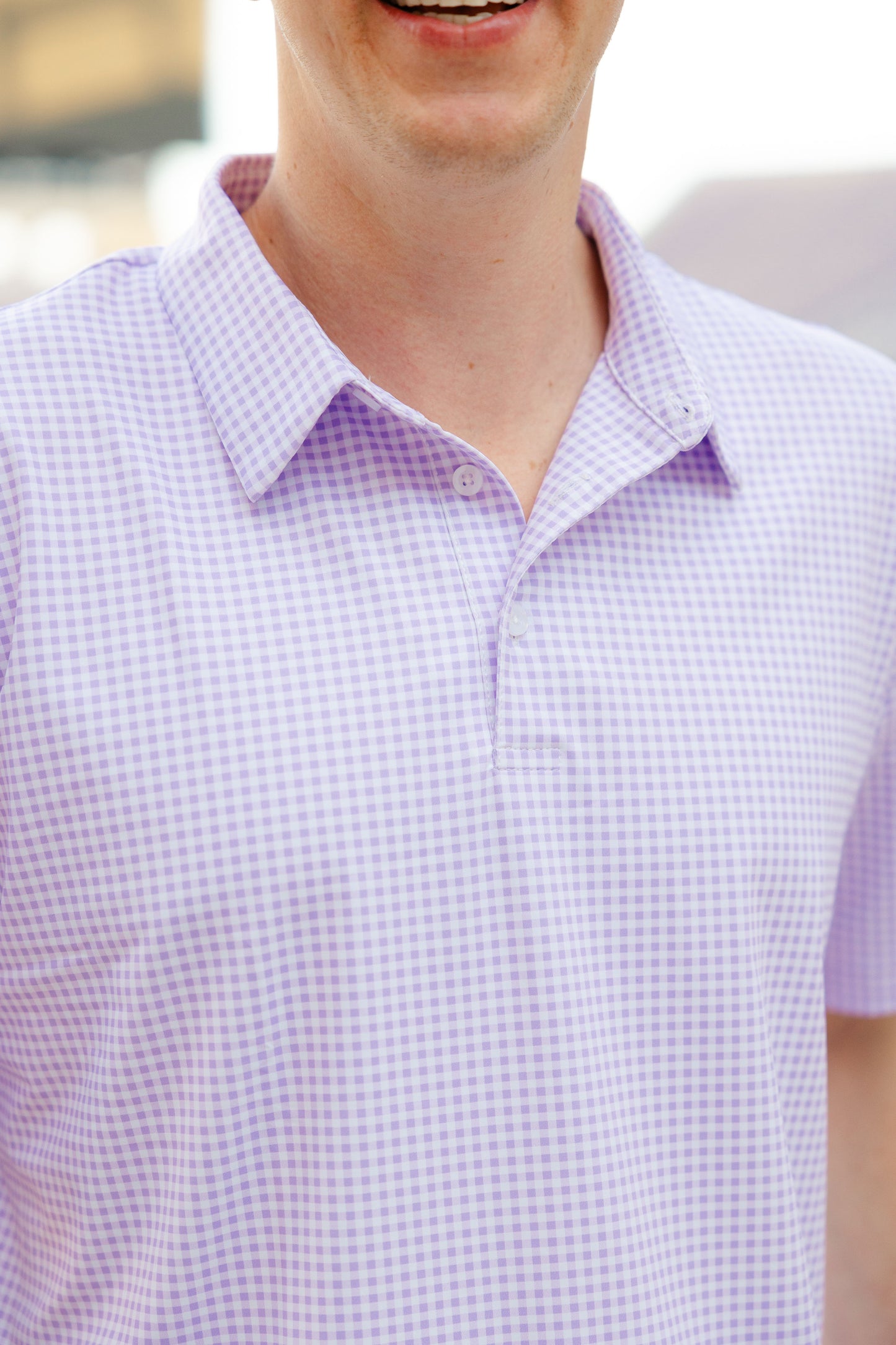 Purple Plaid Men's Polo